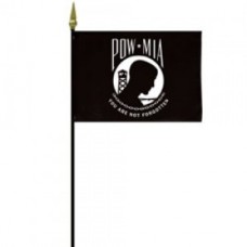 (12pcs) 4x6" Hand Held POW-MIA Flag